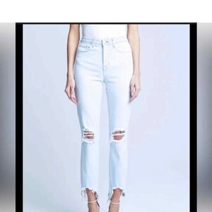 L'AGENCE Sky Blue Distressed Ankle Jeans
